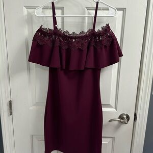 BCX dress off the shoulder flutter sleeve dress